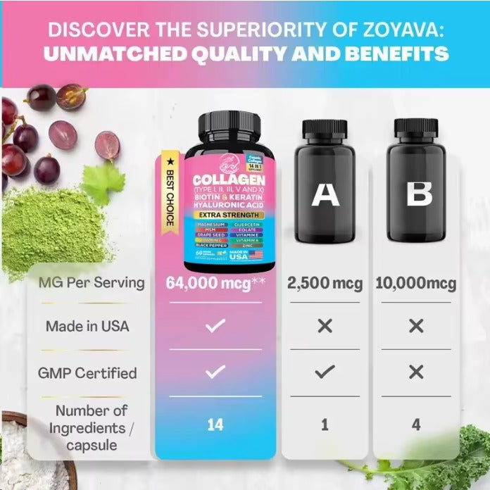 90 capsules de collagène 14 en 1